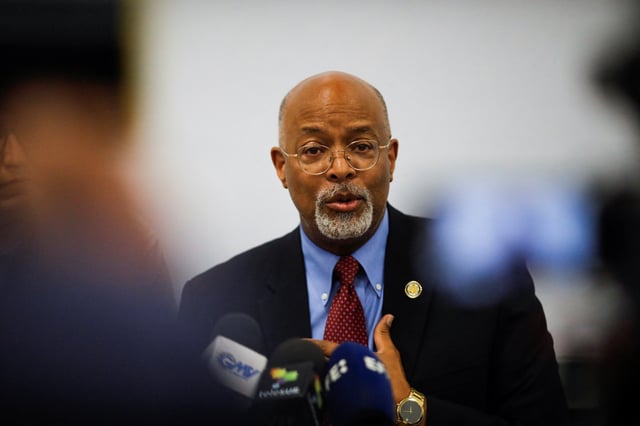 U.S. Representative Glenn Ivey (D-MD) takes part in a press conference to advocate for the release of Kilmar Abrego Garcia, a Salvadoran man deported from the U.S. without due process by the Trump administration as an alleged MS-13 gang member and sent to the Terrorism Confinement Center (CECOT), a maximum-security prison in San Salvador, El Salvador May 26, 2025. REUTERS/Jose Cabezas/File Photo