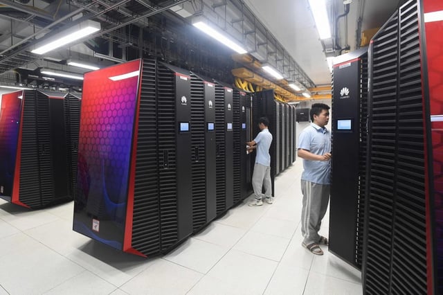 This photo taken on May 24, 2023 shows engineers working at the Wuhan Supercomputer Centre in China’s central Hubei province. Photo: AFP