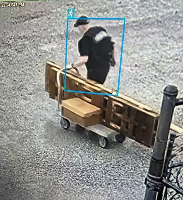 A surveillance image appears to show Grant Hardin escaping from the North Central Unit prison in Calico Rock, Arkansas.