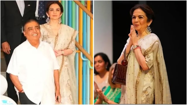 Nita Ambani dazzles in traditional kurta at DAIS graduation ceremony with opulent jewels. 