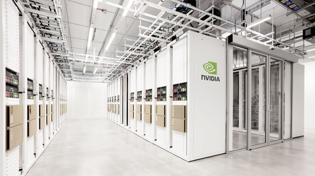 Stock image of NVIDIA's supercomputer.