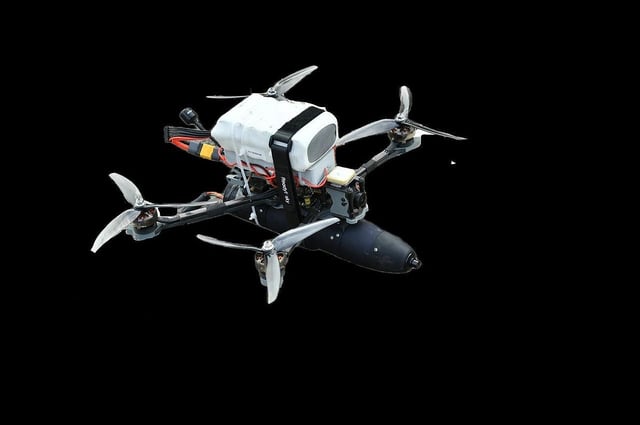 An armed First-Person View drone