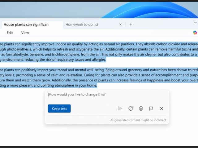 Microsoft Notepad AI