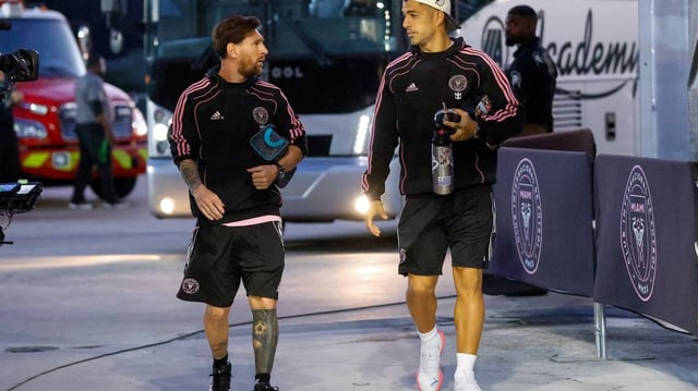 Lionel Messi and Luis Suarez of Inter Miami