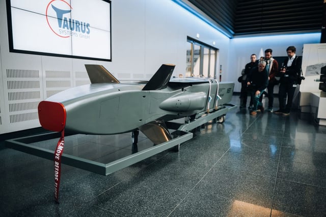 A Taurus air-launched cruise missile, that can reach a distance of 500km, may be among the powerful weapons Ukraine can now use freely against Russia (Photo: Sebastian Pieknik/AFP)