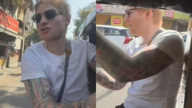 Ed Sheeran posted a video of him taking an auto ride in Mumbai. 