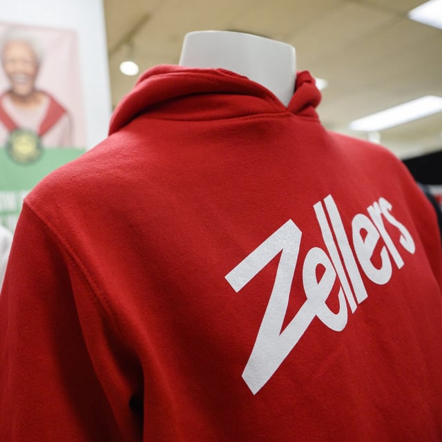 Clothing is displayed at the Zellers prototype store located within the Hudson's Bay at Erin Mills mall in Mississauga, Ont., on Monday, February 27, 2023. (Christopher Katsarov/The Globe and Mail)