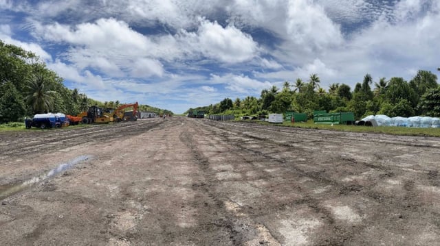 The World War II-era airfield on Woleai is undergoing reconstruction.