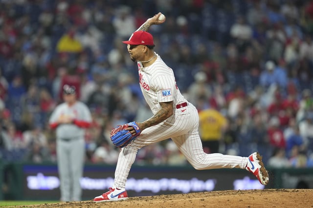 PHILADELPHIA, PENNSYLVANIA - MAY 14: Taijuan Walker #99 of the Philadelphia Phillies throws a pitch against the St. Louis Cardinals during game two of a doubleheader at Citizens Bank Park on May 14, 2025 in Philadelphia, Pennsylvania. The Cardinals defeated the Phillies 14-7.