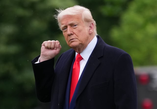 President Donald Trump can be seen departing the White House on May 22, 2025, in Washington, D.C. (Photo by Kevin Dietsch/Getty Images)