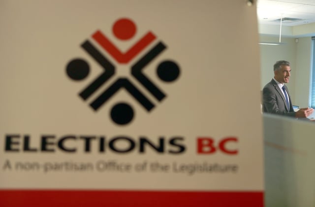 Chief Electoral Officer Anton Boegman speaks during a press conference at the Elections BC office in Victoria on Sept. 25, 2024. THE CANADIAN PRESS/Chad Hipolito