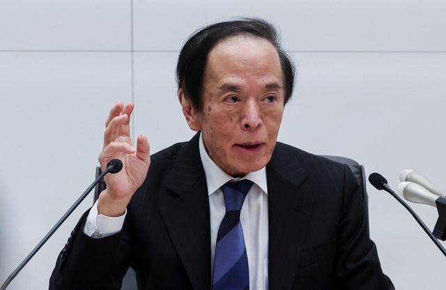 Bank of Japan Governor Kazuo Ueda attends a press conference after a BOJ policy meeting in Tokyo, Japan, May 1, 2025. REUTERS/Kim Kyung-Hoon/File Photo
