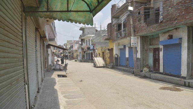 Ghaziabad India - May 27 2025 Ghaziabad Majority of local shops in Nahal village remained shut with locks on Tuesday in Ghaziabad , India on Tuesday, May 27 2025. (Photo by Sakib Ali/Hindustan Times) (Sakib Ali/HT Photo)