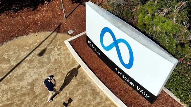 Meta (formerly Facebook) corporate headquarters is seen in Menlo Park, California, on Nov. 9, 2022. (Josh Edelson/AFP/Getty Images/TNS)