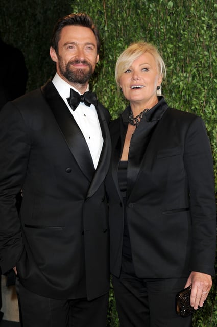WEST HOLLYWOOD, CA - FEBRUARY 24:  Actor Hugh Jackman (L) and Deborah Lee Furness arrive at the 2013 Vanity Fair Oscar Party hosted by Graydon Carter at Sunset Tower on February 24, 2013 in West Hollywood, California.  (Photo by Pascal Le Segretain/Getty Images)