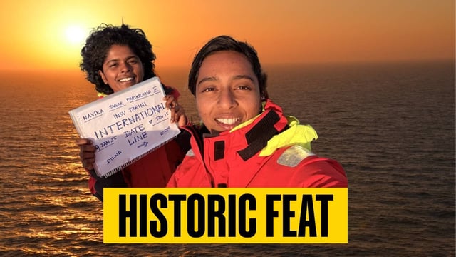 Braving Cyclones and Cape Horn: DilRoo Duo Lt Cdr Roopa & Dilna Completes 50,000 km Voyage Navika Sagar Parikrama II Across 3 Oceans and 4 Continents on INSV Tarini | Image: PIB
