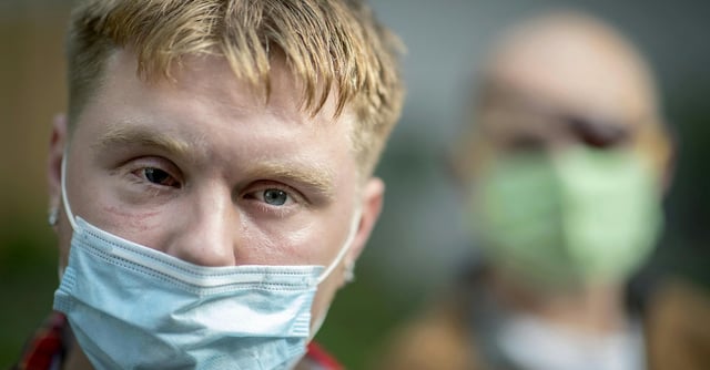 Ethan Marks, left, and Soren Stevenson, right, were shot in the face by Minneapolis police with non-lethal projectiles in the wake of George Floyd's death in police custody on May 25. Each has filed a lawsuit against the city of Minneapolis and unidentified police officers.