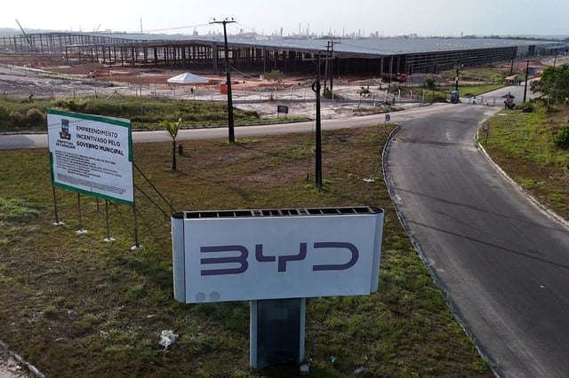 A view of the construction site of BYD's electric vehicle factory at the Industrial Complex in the city of Camacari, in the state of Bahia, Brazil, January 9, 2025.