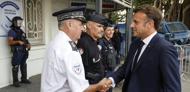 Emmanuel Macron à Nouméa en Nouvelle-Calédonie le 23 mai 2024