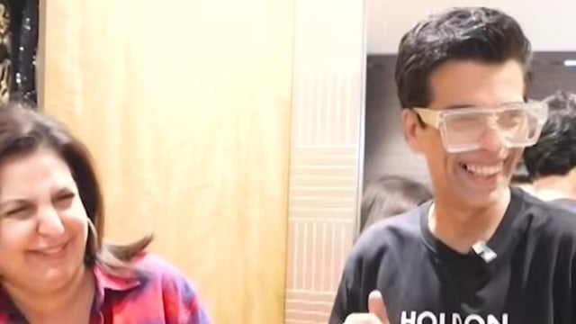 Farah Khan and Karan Johar took jibes at each other in the video.