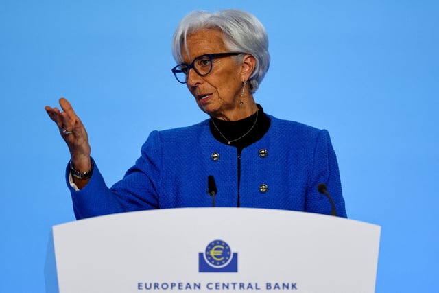 European Central Bank (ECB) President Christine Lagarde addresses the media, following the Governing Council's monetary policy meeting at the ECB headquarters, in Frankfurt, Germany, January 30, 2025. REUTERS/Kai Pfaffenbach/File Photo