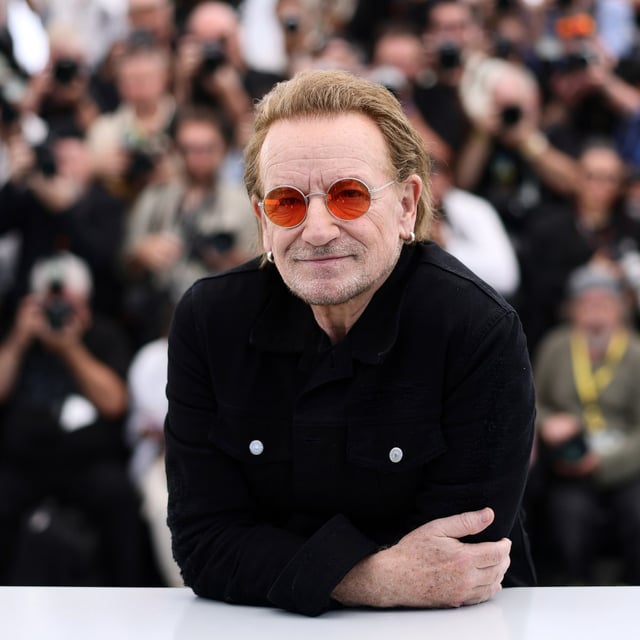 CANNES, FRANCE - MAY 17: Bono poses during the "Bono: Stories Of Surrender" photocall at the 78th annual Cannes Film Festival at Palais des Festivals on May 17, 2025 in Cannes, France. (Photo by Andreas Rentz/Getty Images)