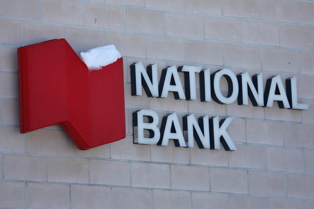 The National Bank of Canada logo is seen outside of a branch in Ottawa, Ontario, Canada, February 14, 2019. REUTERS/Chris Wattie/File Photo