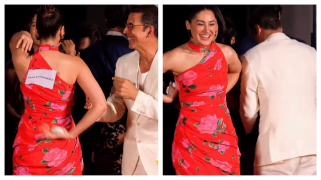 Nargis Fakhri burst out laughing when Akshay Kumar pulled a prank on her, during Housefull 5 trailer launch event. 