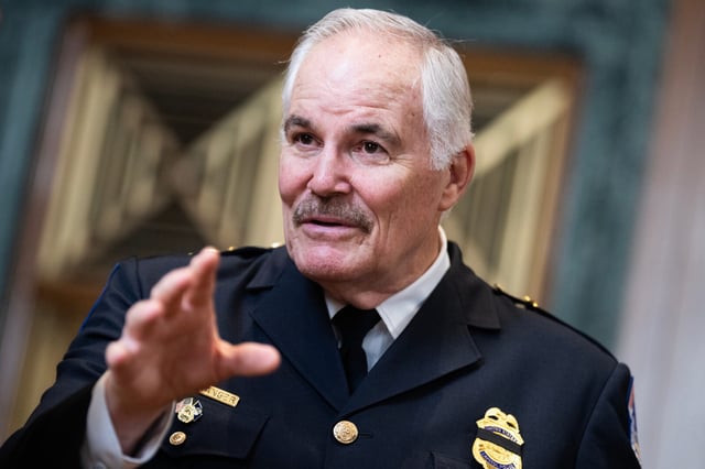 Capitol Police Chief J. Thomas Manger said one of the biggest challenges for the force going forward is “to be protected from the political influence that sort of permeates this place.”