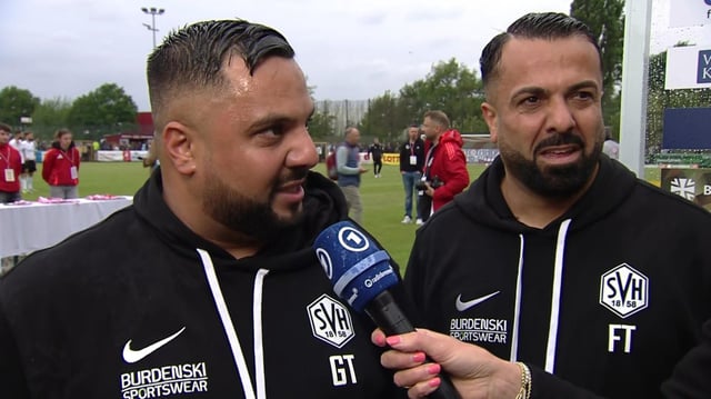 Hemelingens Trainer Günter und Feyhat Tuncel im ARD-Interview