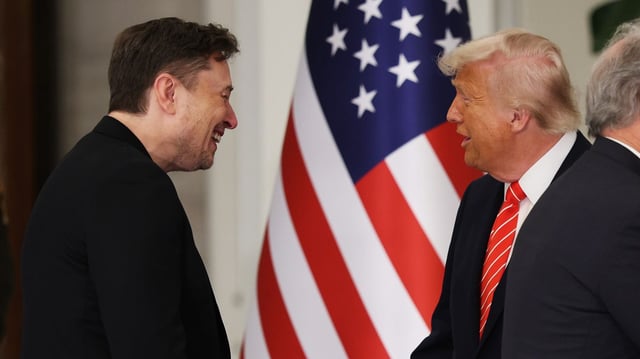 This is Elon Musk and President Trump. Photo: Win McNamee/Getty Images
