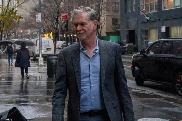 Reed Hastings, founder and Co-C.E.O. of Netflix, arrives at the DealBook Summit in New York City, U.S., November 30, 2022. REUTERS/David 'Dee' Delgado/File Photo