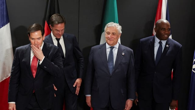 Marco Rubio, left, in Turkey this month with Mark Rutte of Nato, Antonio Tajani of Italy and David Lammy, the foreign secretary