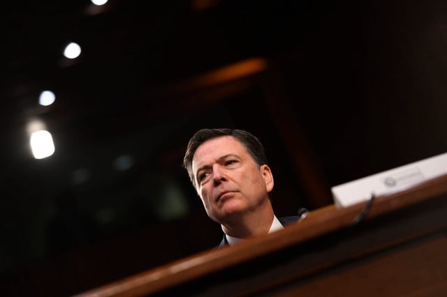 Jun 8, 2017; Washington, DC, USA; Former FBI director James Comey testifies in front of the Senate Intelligence Committee in Washington. Mandatory Credit: Jack Gruber-USA TODAY NETWORK