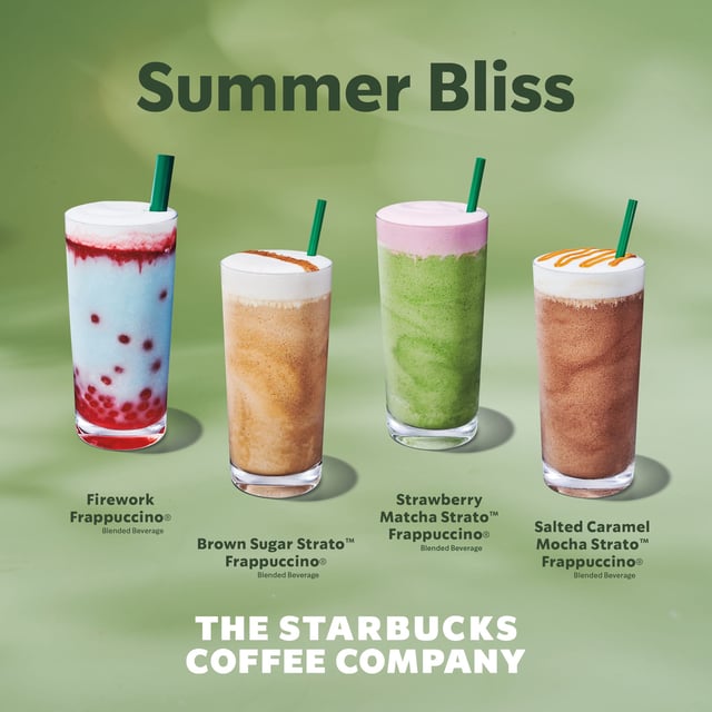 Starbucks is coming out with four new Frappuccino beverages this summer.