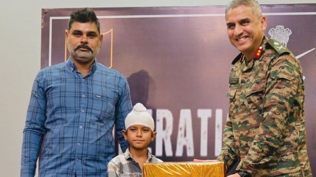 Shravan Singh being felicitated for his support to soldiers during Operation Sindoor