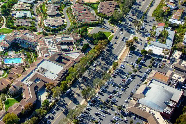 Aerial of state Route 1 in Laguna Beach, Calif.