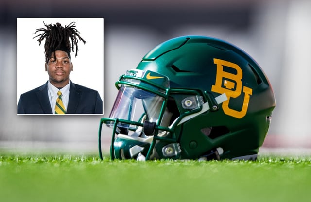 Freshman Baylor University football player Alex Foster (inset) was fatally shot Tuesday night in his hometown of Greenville, Miss., according to multiple reports. (Baylor Athletics; Getty Images)