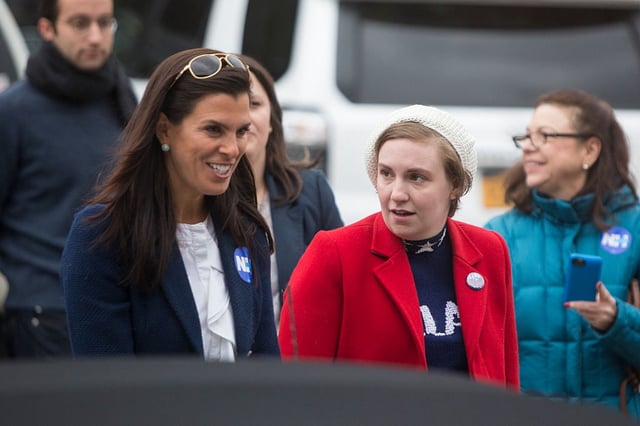 Stefany Shaheen, left, here with actress Lena Dunham before a 2016 campaign event in New Hampshire, is running for Congress.