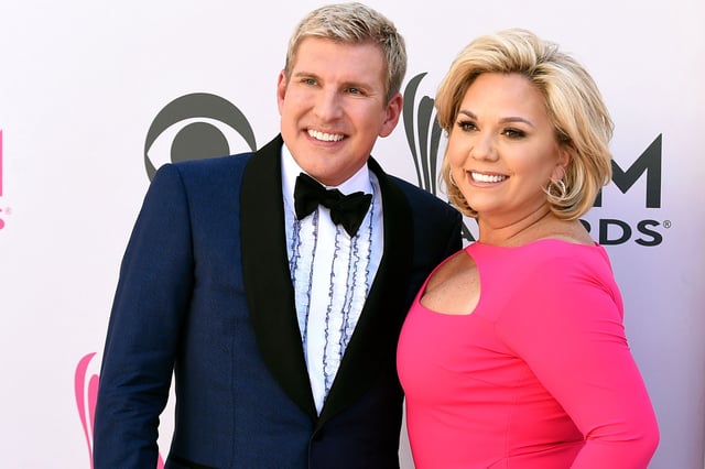 Todd Chrisley, left, and Julie Chrisley received full pardons from President Donald Trump on Tuesday, following their 2022 convictions for fraud and tax crimes.