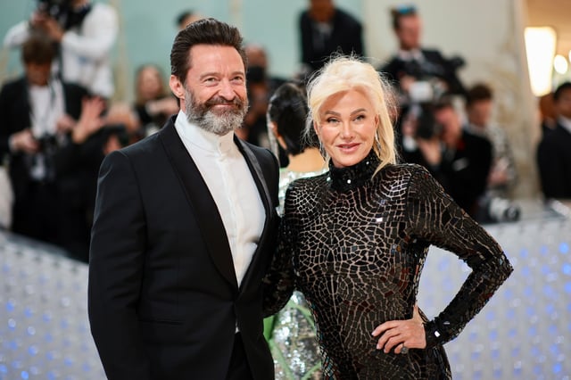 NEW YORK, NEW YORK - MAY 01: (L-R) Hugh Jackman and Deborra-Lee Furness attend The 2023 Met Gala Celebrating &#34;Karl Lagerfeld: A Line Of Beauty&#34; at The Metropolitan Museum of Art on May 01, 2023 in New York City. (Photo by Dimitrios Kambouris/Getty Images for The Met Museum/Vogue)