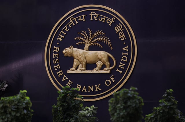 A Reserve Bank of India (RBI) logo is seen inside its headquarters in Mumbai, India, April 6, 2023. REUTERS/Francis Mascarenhas/ File Photo