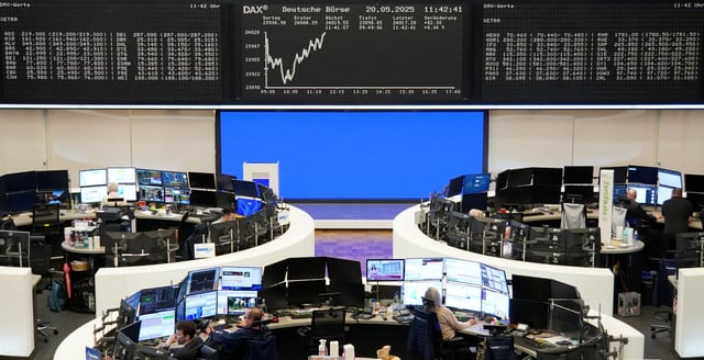 The German share price index DAX graph is pictured at the stock exchange in Frankfurt, Germany, May 20, 2025.   REUTERS/staff/File Photo