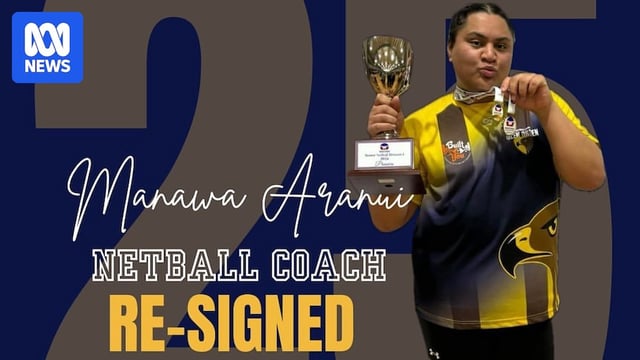 An Instagram post confirming that Manawa Aranui had re-signed with a netball team in Victoria. 