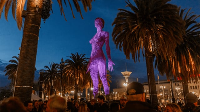 R-Evolution: 45-foot sculpture of naked woman in San Francisco shocks visitors