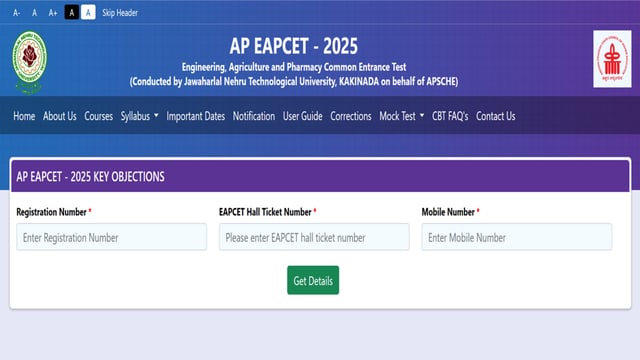 AP EAMCET 2025 Answer Key: Objection window for A&P closes today, link here 