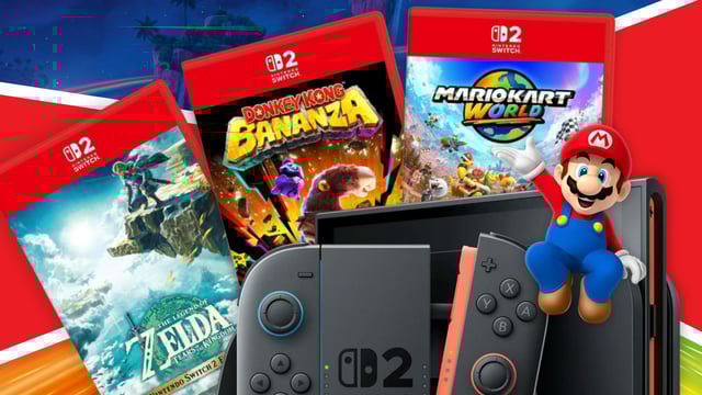 Nintendo Switch 2 and games including Mario Kart World, Donkey Kong Bananza and The Legend of Zelda