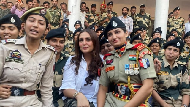 ‘Aap Hai To Hum Hai’: Huma Qureshi Extends Solidarity With Armed Forces From Ground Zero, Pays Tearful Tribute to Bravehearts | Image: X