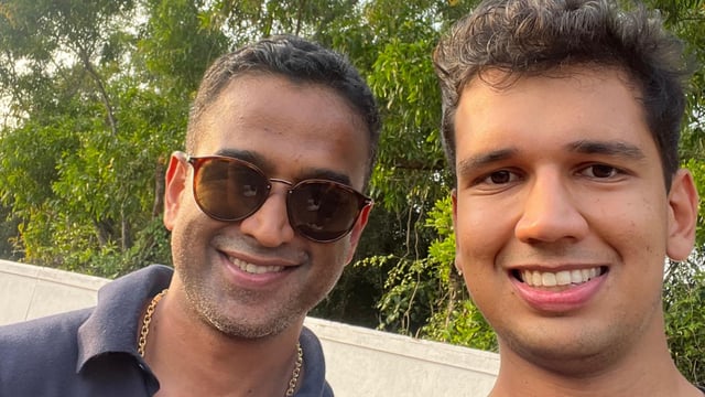 Revant Himatsingka, popularly known as FoodPharmer, shared a photo with Nithin Kamath, the co-founder and CEO of Zerodha.