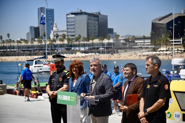 Jaume Collboni, durante la presentación del plan estival de refuerzo de la seguridad y de los servicios